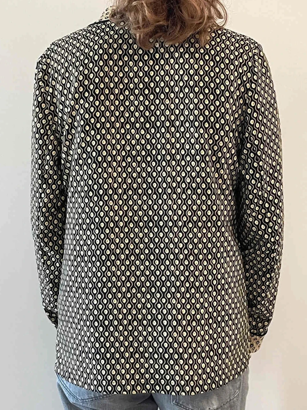 Blazer Scotch & Soda con estampado elegante en negro y beige, talla 38, prenda fluida de estilo bohemio – photo 7